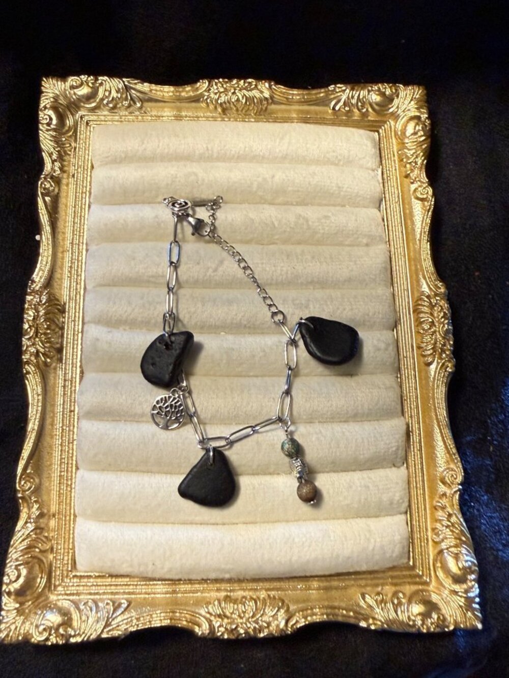 Seaham Coastal Trio – Rare Pirate Glass Charm Bracelet